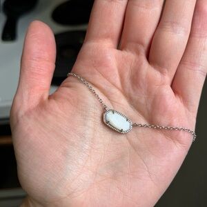 Kendra Scott Silver Necklace with White Stone